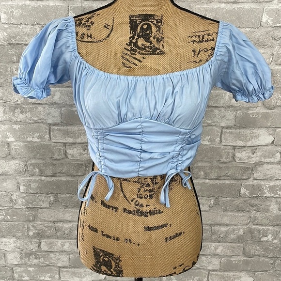 Shein Blue Cropped Top - Picture 1 of 6